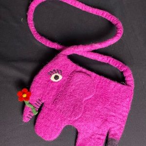 Felted elephant bag by new earth Divas